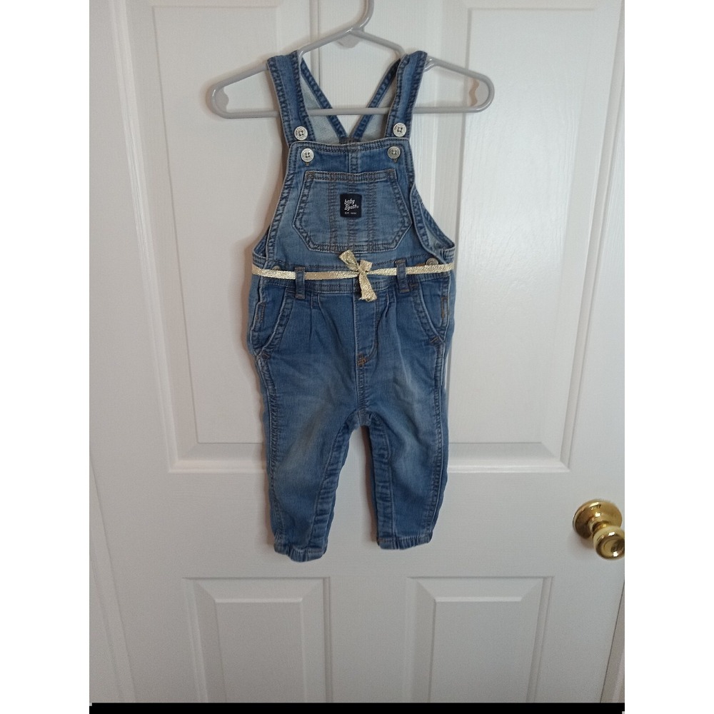 Baby B'Gosh Overalls With Gold Ribbon Belt Accent Baby Girl 12 Months - Picture 11 of 12